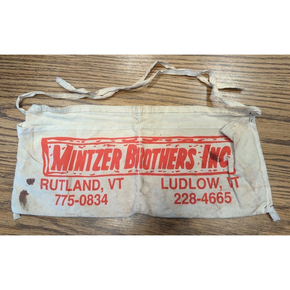 Vintage Minitzer Brothers Inc. Rutland Ludlow Vermont Advertising Hardware Apron